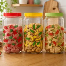 Pote Plastico Mantimentos Multiuso Guardar Objetos 2,7LT Decorado