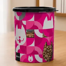 Pote de Ração Porta Rações com Tampa Hermética 2,1LT Gato Cachorro Altamente Resistente