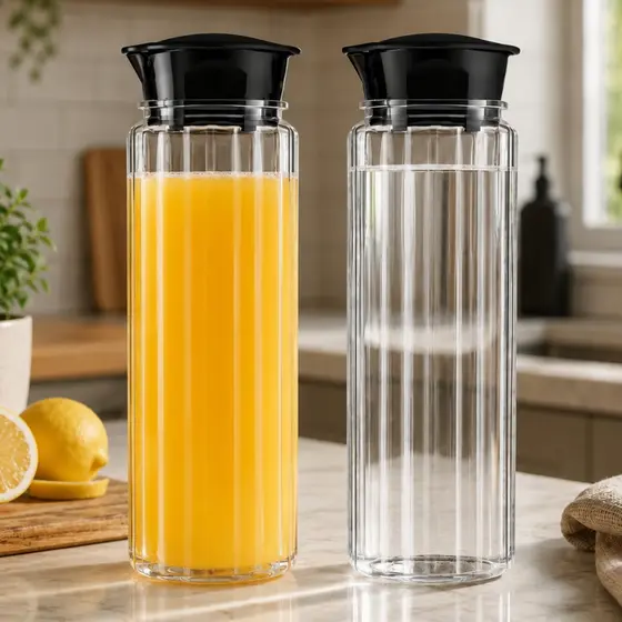 Kit 2 Jarra Suco Garrafa De Água Geladeira Tampa Higiênica 1,2lt