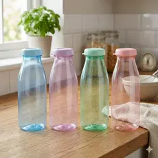 Garrafinha De Agua Milk Plástico 580ml Infantil Squeeze Escolar Crianças Volta às Aulas Viagem Cores