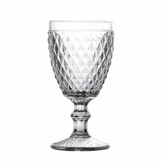 Conjunto 06 Taças de Vidro Bico de Abacaxi Jogo de Taça Transparente 325ml Copo Suco Restaurante