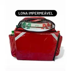 Capa Bag Mochila Motoboy para Delivery 100% Lona Impermeável Cor Vermelha *SOMENTE A CAPA*