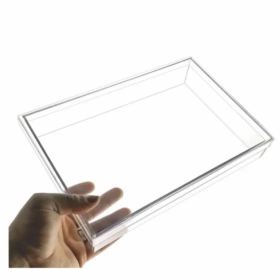 Caixa 30x20x5cm organizadora acrilica multiuso transparente