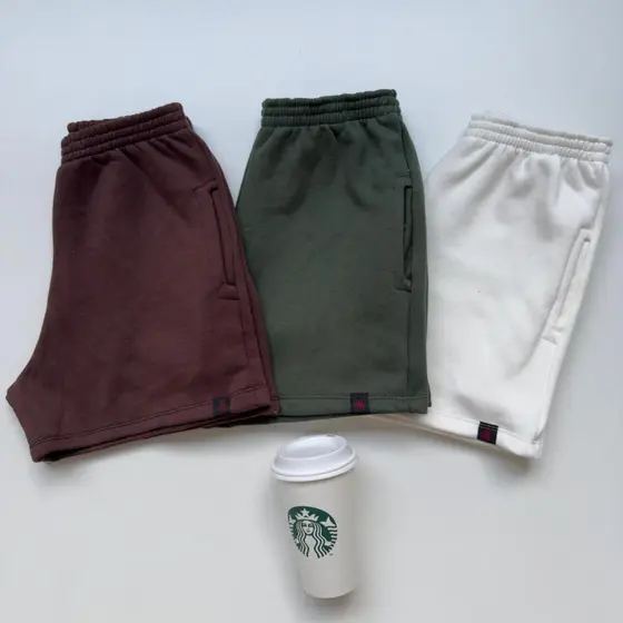 kit 3 short feminino com bolso no moletom confortável para seu dia a dia bermuda feminina moletom