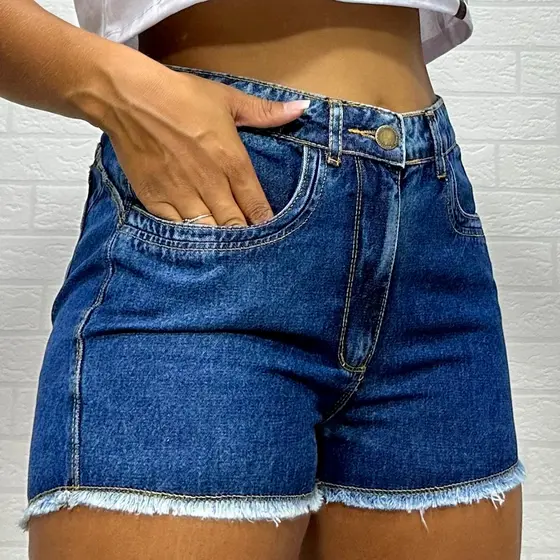 short jeans feminino cintura alta Bermuda Jeans feminina Sem Lycra levanta bumbum short jeans moda feminina
