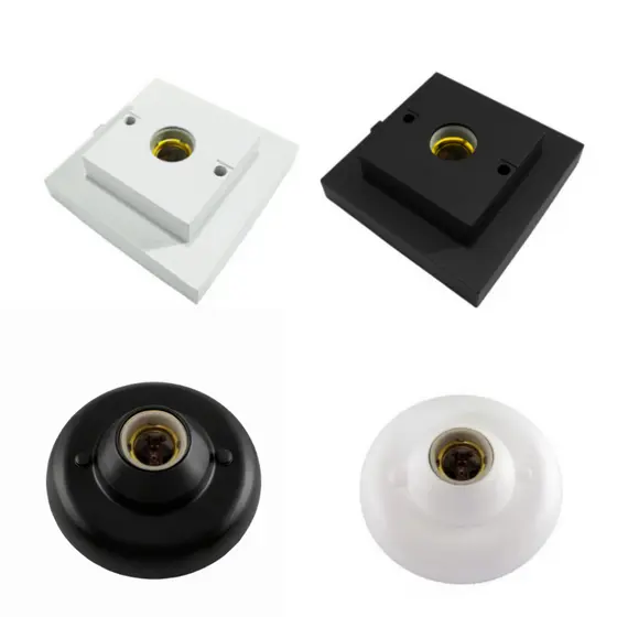 Plafon Quadrado e Redondo 100W Interneed Branco e Preto E27 Casa Luminária Apartamento Área Interna Sala Quarto