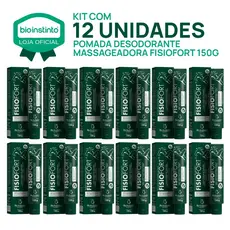 12 UN POMADA FISIOFORT 150g massageadora desodorante Bio instinto academia dores musculares treino