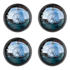Kit com 1/4 Calotas De Kombi Corujinha Cromada Abaulada P/roda 5 Furos Vw