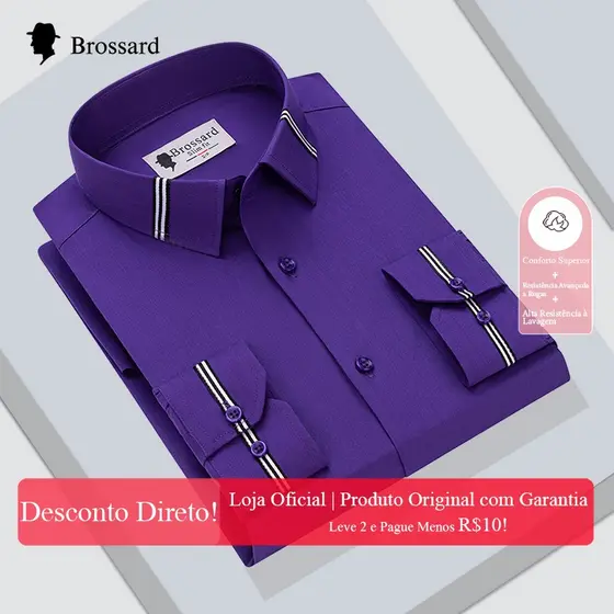Camisa Social Masculina Slim Fit Premium - Não Amassa Respirável Para o Clima do Brasil Frete Grátis