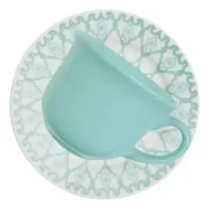 01 Xícara Grande 200ml Com Pires Donna Mandala Biona