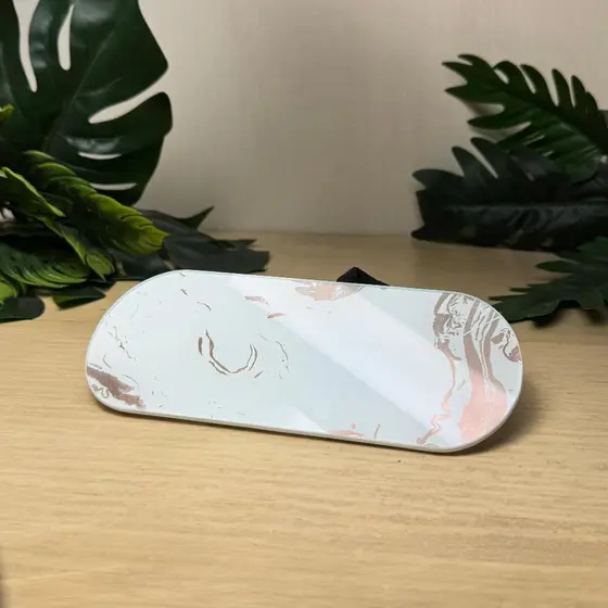 Bandeja MARMORIZADA Capsula - Minimalista Moderna Decorativa Lavabo Banheiro Sala Casa Presente Luxo
