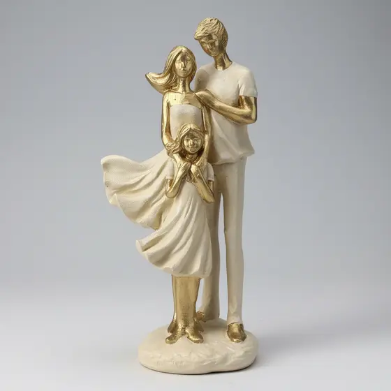 Escultura Estatua Família com Menina – Amor União Paz Presente Decoração Carinho em Cada Detalhe