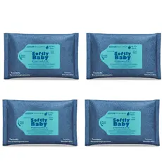 400Un Lenço Umedecido Baby Softly com Vitaminas A, E, C, Aloe Vera e Camomila (4 pacotes )