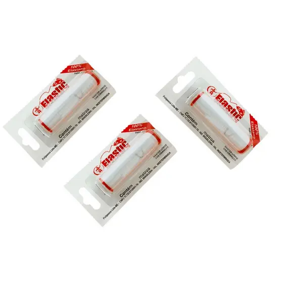 Kit 3 Linhas Elástica Para Amarrar Isca - Branca -  110 Metros / Elastic