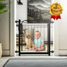 Grade Portão Proteção Pet Cachorro 69 cm A 84 cm Criança Cães Anti Ferrugem Não Precisa Furar Parede