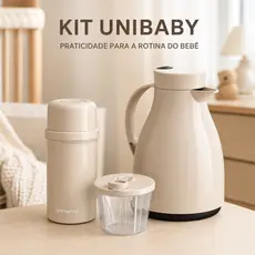 Kit Unibaby Conjunto De Garrafas Térmicas Unitermi Quente Frio Pote Dosador Para Leite Em Pó