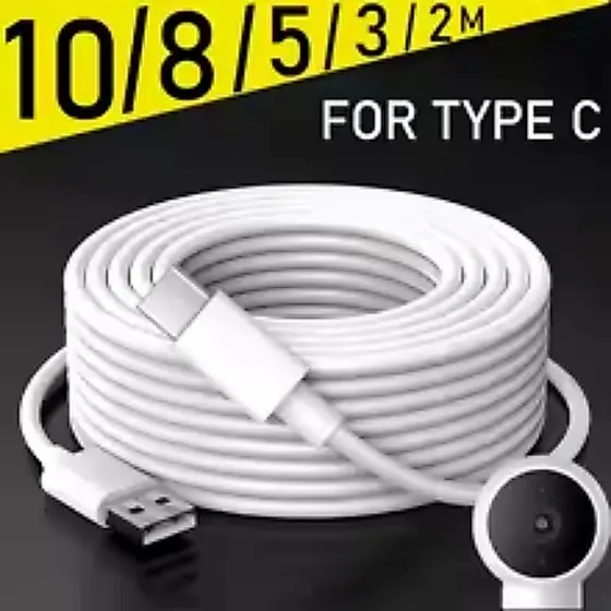 Cabo De Carga Rápida USB Tipo C 3M 5M 8M 10M 12M Porta Dados Micro Universal Para Câmera Huawei Xiaomi Samsung