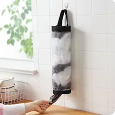 Dispensador De Saco De Artigos Diversos Montado Na Parede De 1 Unidade-Bolsa De Armazenamento De Plástico De Malha Para