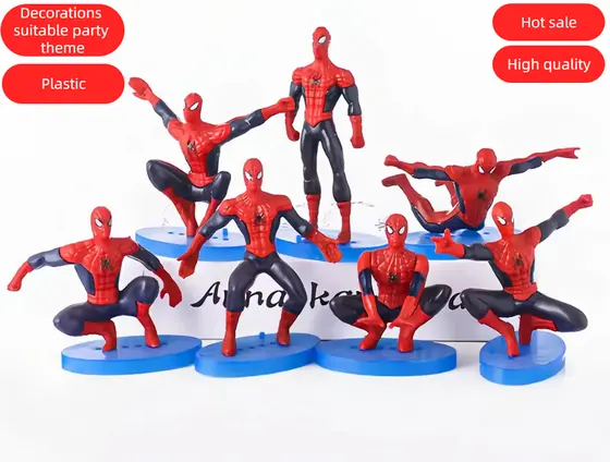 7 Peças Tema Homem Aranha Boneca Vingador Bolo De Aniversário Decorativo Conjunto Ornamentos Adequados Para Quatro Estaç