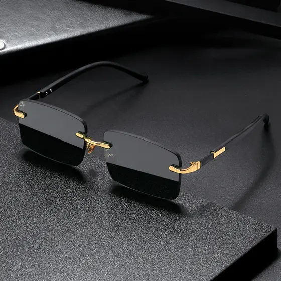 Óculos De Sol Sem Aro Para Mulheres/Homens Senhora Moda Gradiente Lentes Designer UV400 Tons