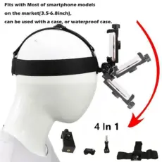 1 Pçs Suporte De Telefone Montado Na Cabeça Primeira Pessoa Vista Preto Aperto Vídeo Para GoPro 10 Ação