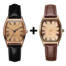 [Compre 1 E Ganhe 1 Grátis] Relógio Feminino Elegante | Pulseira De Couro Retrô Marrom Quartzo Reloj