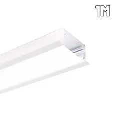 Perfil de LED 40mm p/ Embutir em Gesso Branco 1m Sem LED Alumínio Profissional – Spero Ilunato