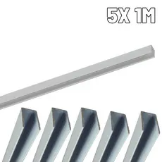 Perfil de Alumínio 8mm para Fita Neon de Led Branco Embutir ou Sobrepor kit 5X 1m