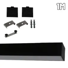 Perfil de Led 36mm Sobepor Preto 1m sem led