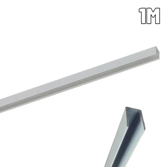 Perfil de Alumínio 8mm para Fita Neon de Led Branco 1m Embutir ou Sobrepor