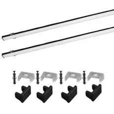 Perfil Sobrepor Led 17X7mm Preto 2X1m Applicato ilunato