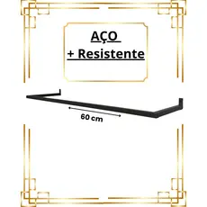 Arara De Parede 60cm, 80cm, 100cm, 120cm Cabideiro Aço Resistente Organizador de Roupas Loja Closet Quarto
