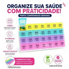 Caixa Porta Comprimido Organizador De Remédios Semanal e Mensal  Porta Medicamento Remédio/capsulas 4x Dia