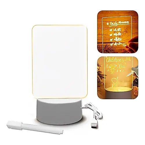 Luminária Led 3D Abajur de Mesa Usb  Recarregavel com Tela pra Escrever Caneta Decoração Quarto Sala um