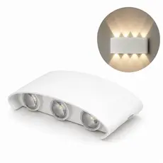 Kit Arandela de Parede Arandela Led Meia Lua Luminária de 6 Fachos de Luz Branco Quente