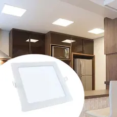 Luminaria Painel Led De Embutir 18w Quadrado Branco Plafon 20x20 Branco Frio Super Slin