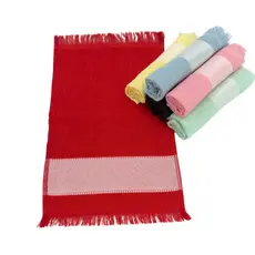 Kit 10 Toalha de Mão Social 100% Algodão Escolar Franja