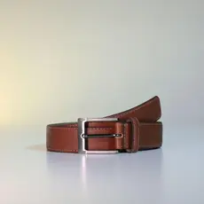 Cinto Masculino Couro com Fivela Quadrada em Metal Níquel Bauarte