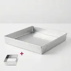 Forma Assadeira Quadrada Para Brownie 25x25x3 Cm + Cortador 5 cm