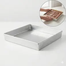 Forma Assadeira Para Brownie Quadrada 25x25x3 Cm Em Aluminio