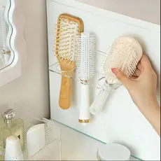 Suporte Escova de Cabelo Acrílico Cristal Utilidades Organizadores Quarto Penteadeira Guarda Roupa