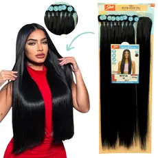 Cabelo Bio Vegetal Liso Nivia Sleek 9 Telas 75cm 320g + Closure Idêntico Ao Humano