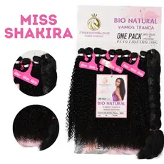 Cabelo Cacheado Modelo Miss Shakira Bio Natural Freedom&Love 380g 65cm + Jumbo Braid Idêntico Ao Humano
