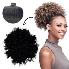 Coque Modelo Gold Afro Puff Fibra Premium Cacheado Freedom&Love 30cm 115g Premium