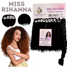 Cabelo Bio Natural Freedom&Love Cacheado Modelo Miss Rihanna + Jumbo Braid 380g 60cm Top De Linha
