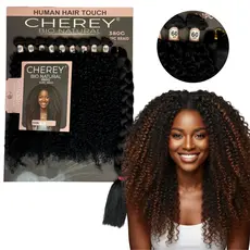 Cabelo Modelo Tendência Bio Natural Cacheado Cherey 60cm 380g + Jumbo Braid Human Hair Premium