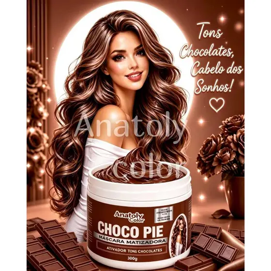 Máscara Tonalizante Chocolate 300gr Cor Intensa E Radiante - Anatoly