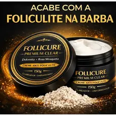 Follicure Premium Clear 150g – Creme Anti-Foliculite para Barba | Remove Pelos Encravados, Clareia e Uniformiza a Pele