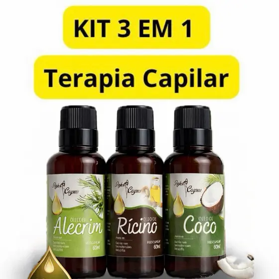 Kit Terapia Capilar Misturinha Óleo de Coco + Rícino + Alecrim 60ml
