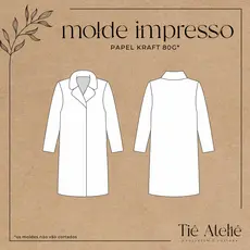 MOLDE EM PAPEL KRAFT DE CASACO TEDDY PARA COSTURA MODELAGEM DE ROUPA EM PAPEL KRAFT PARA COSTURA